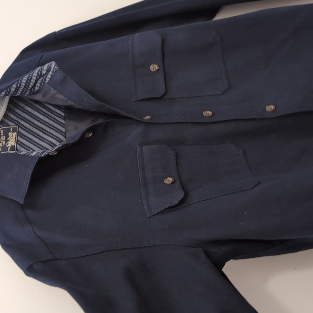 Levi Solid Blue Heavy Lined Jacket/Shirt For Men M - Picture 10 of 10